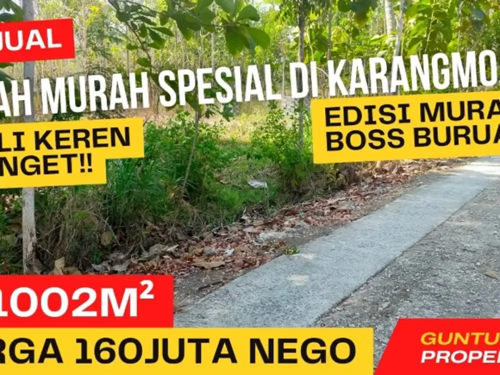 Dijual Tanah murah strategis di Dekat Kota Karangmojo Gunungkidul