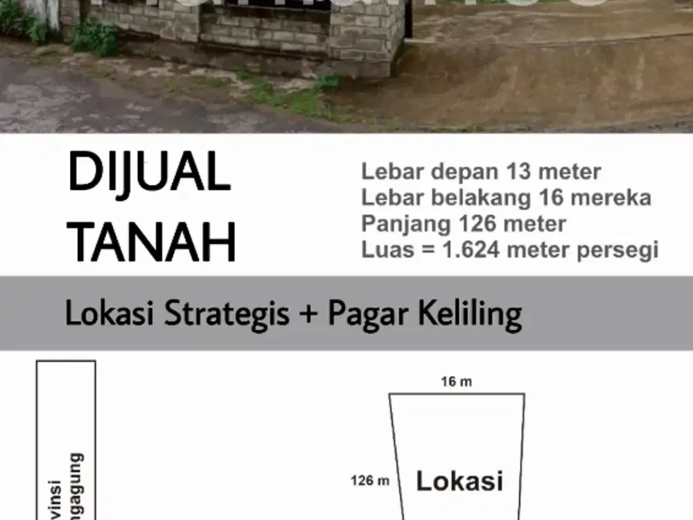 JUAL TANAH KAVLING RAYA PROPINSI PROVINSI KEDIRI TULUNGAGUNG JOMBANG