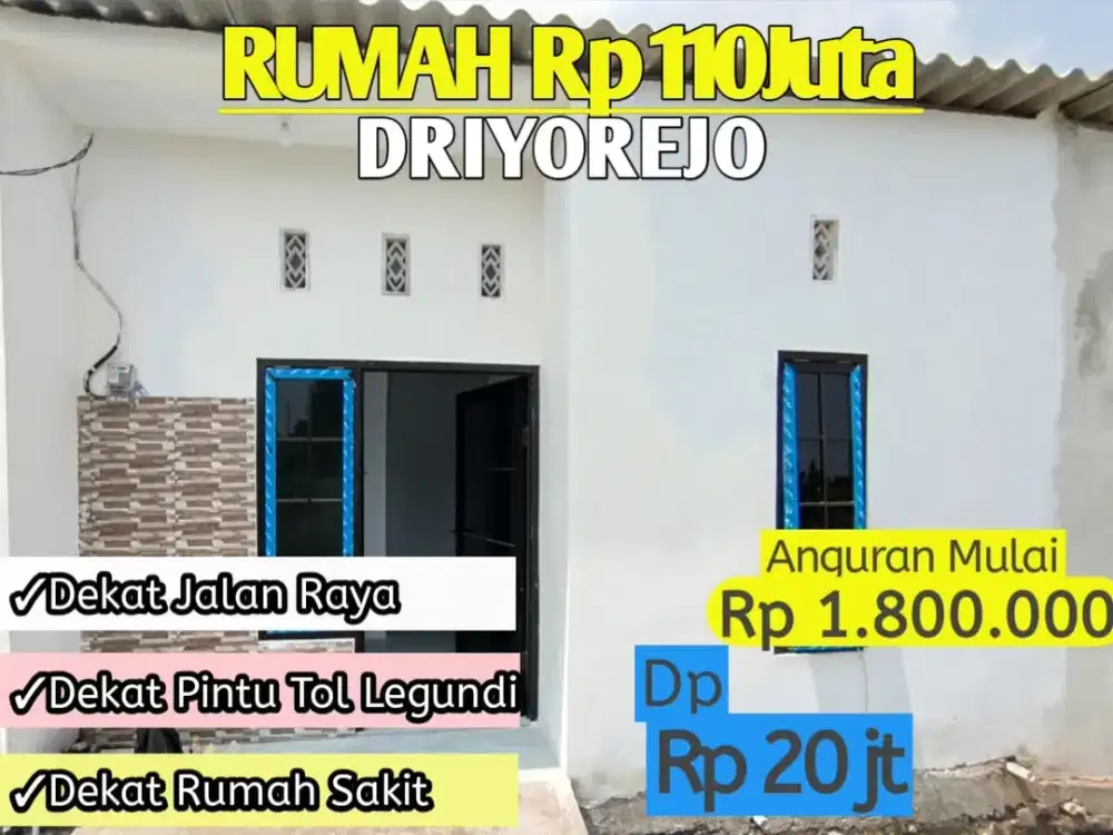 Rumah Driyorejo Rp110 juta