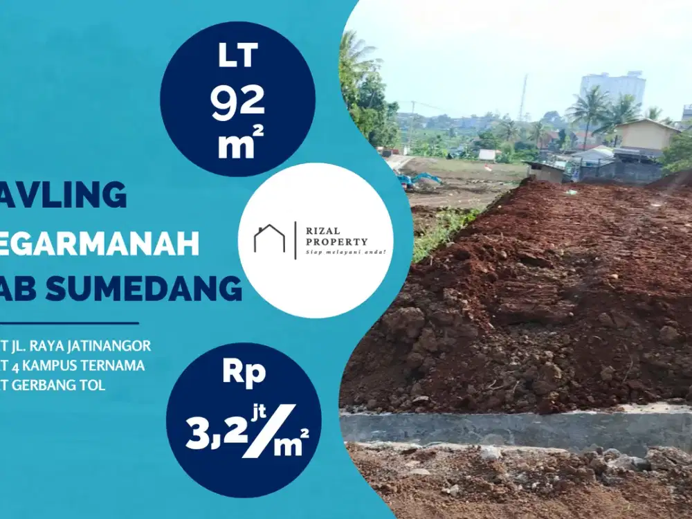 Tanah Luas Hegarmanah 5 Menit ke UNPAD & JATOS, Akses Mobil Mudah