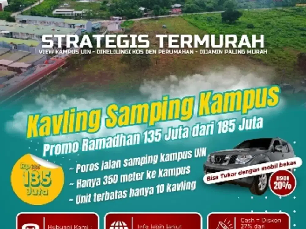 tanah murah meriah,  samping kampus UIN