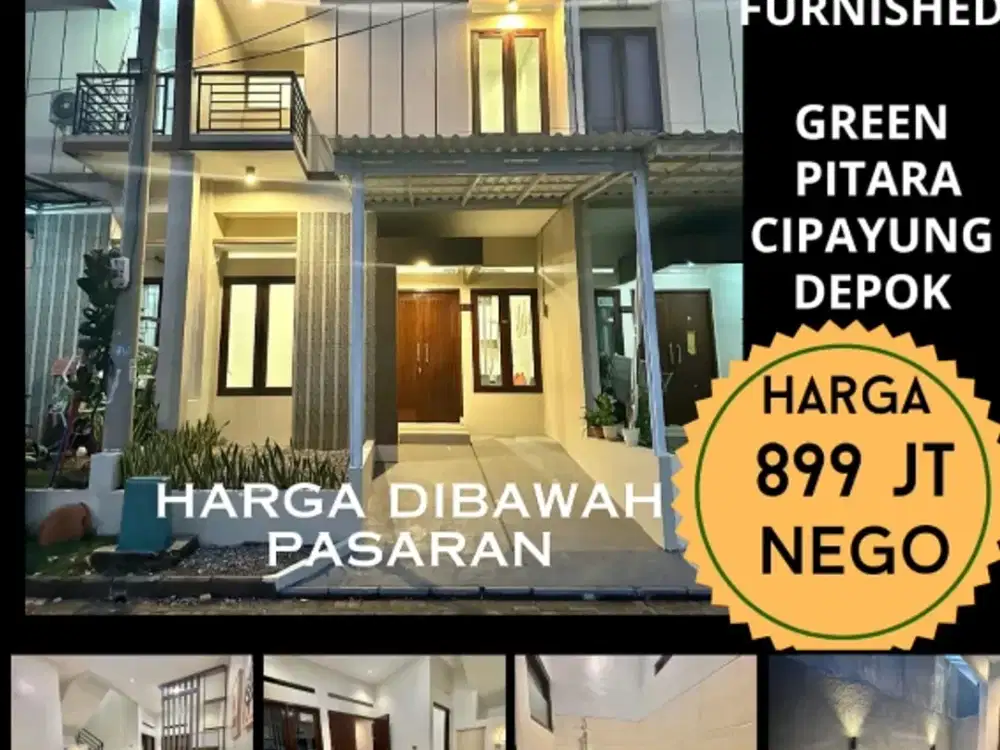 Di bawah harga pasaran rumah apik cantik di Cipayung Depok