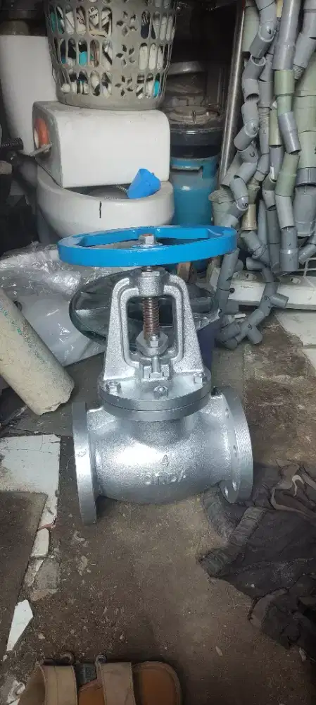 2 UNIT GLOBE VALVE MERK ONDA 4 INCH CAST IRON REKONDISI SIAP PAKAI