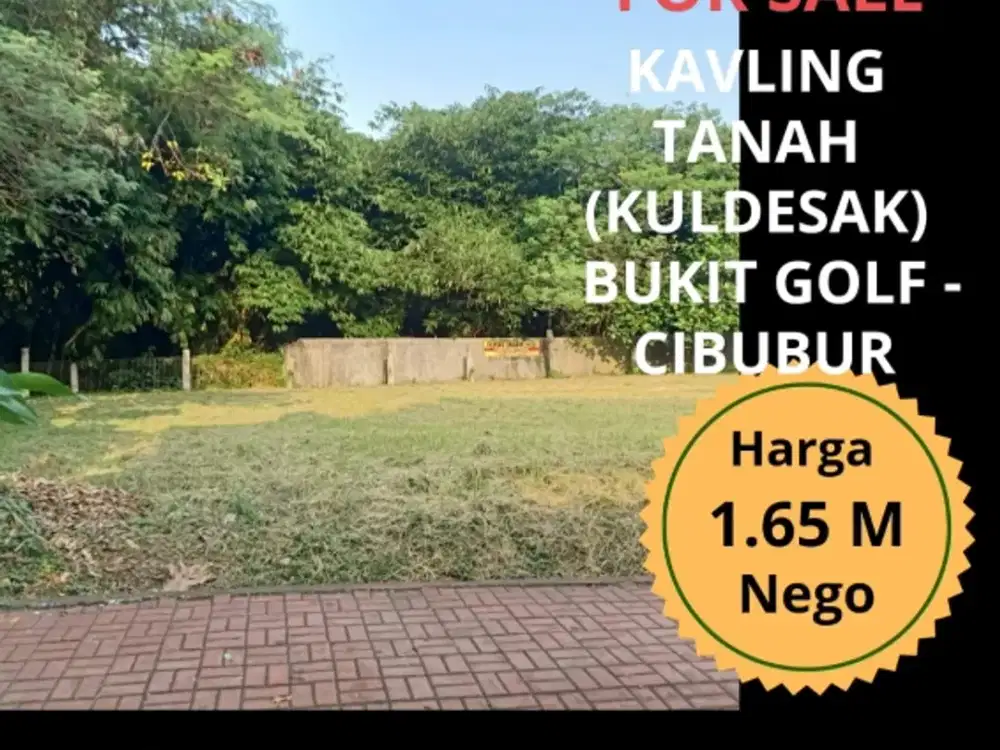 Tanah di dijual (2 kavling) di dalam cluster di Bukit Golf, Bekasi