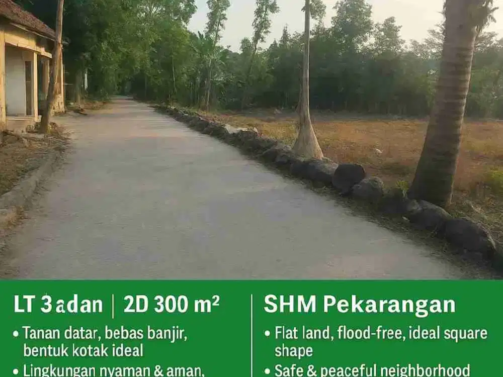 Dijual Tanah pekarangan di nangsri Utara candi Prambanan