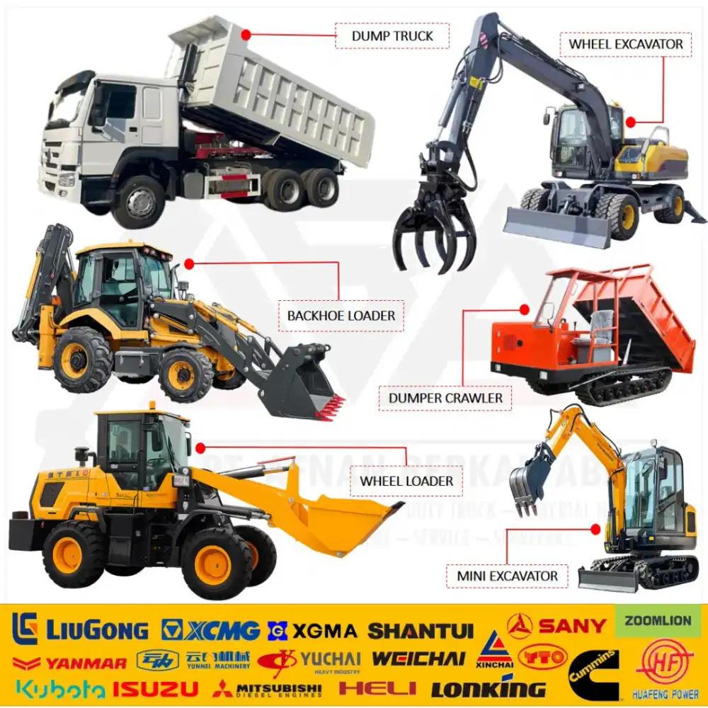 Loader Concrete Mixer BullDozer Excavator Forklift Crane Dump Truck