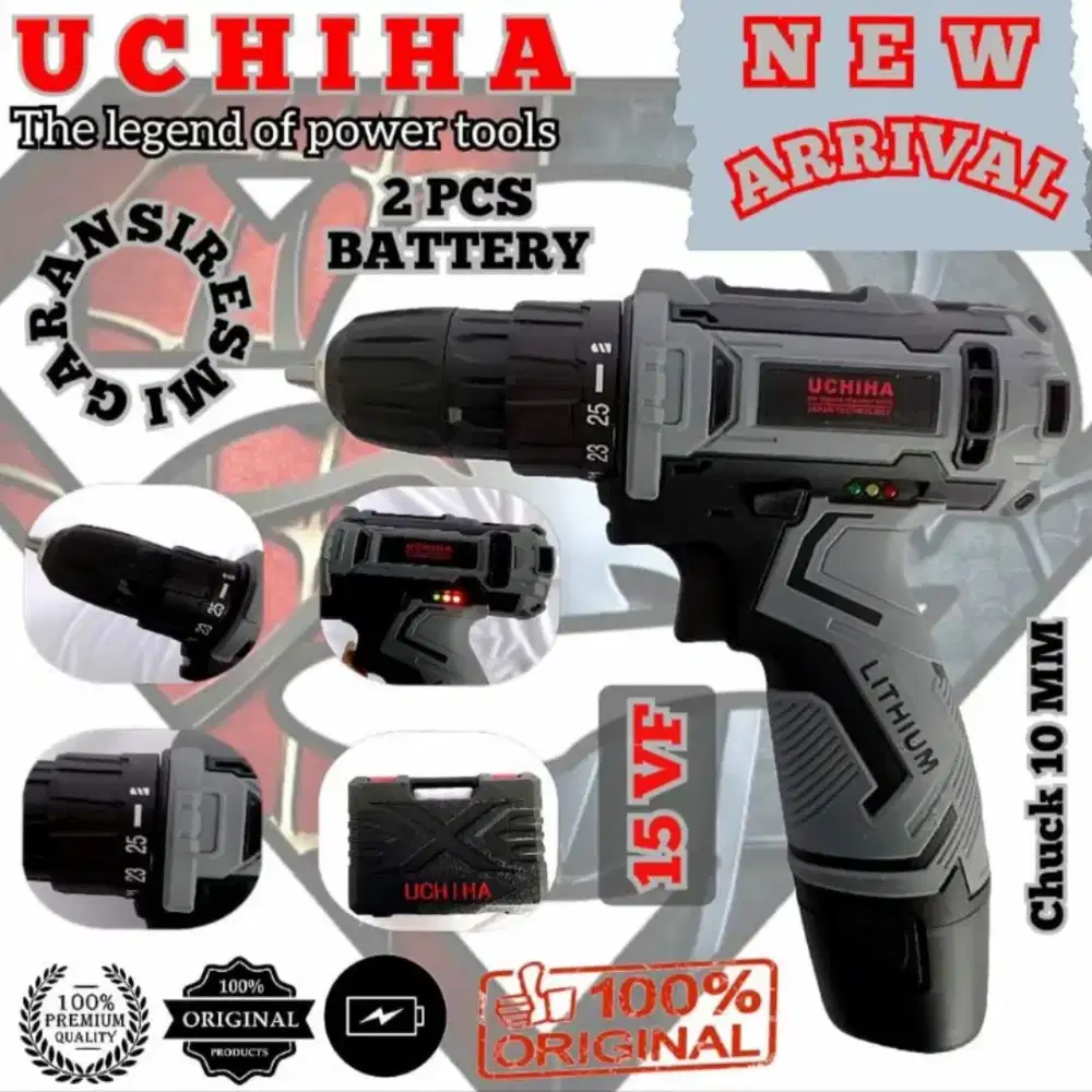 Bor batrei Multi fungsi type UC 15 merk UCHIHA.Fullset koper bisa cod