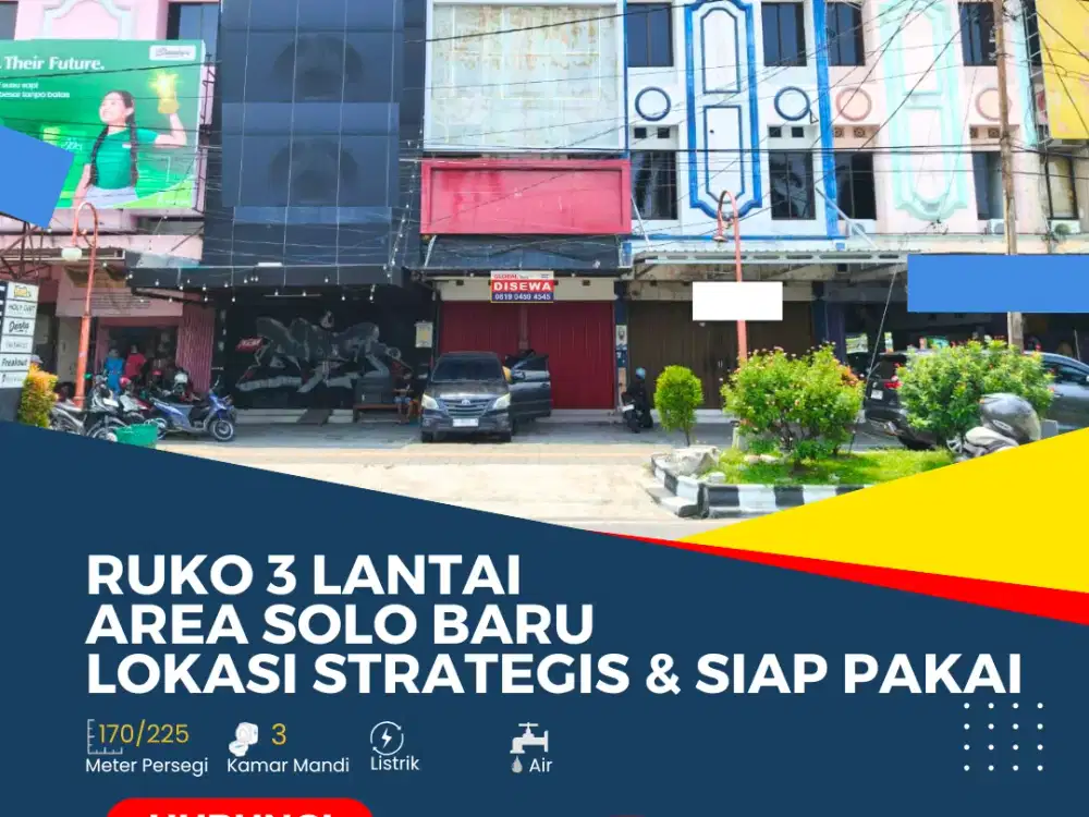 Ruko 3 Lantai Solo Baru Lokasi Strategis & Siap Pakai