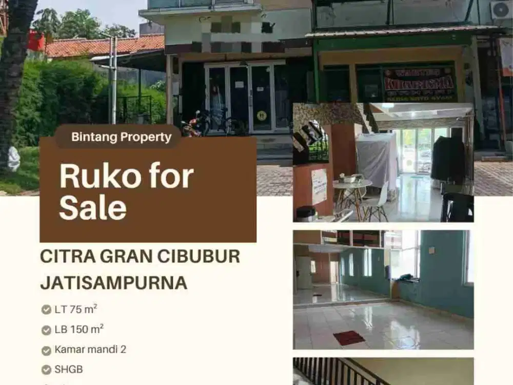 Turun harga , murah, di bawah pasaran, Citragran Cibubur, Ruko jual, siap untuk usaha/kantor , rapih, di hoek