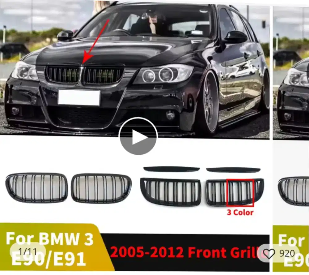 Dijual Grill depan BMW warna black glossy