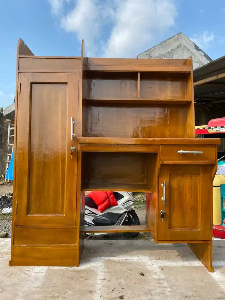 MEJA BELAJAR MINIMALIS BAHAN KAYU JATI!!