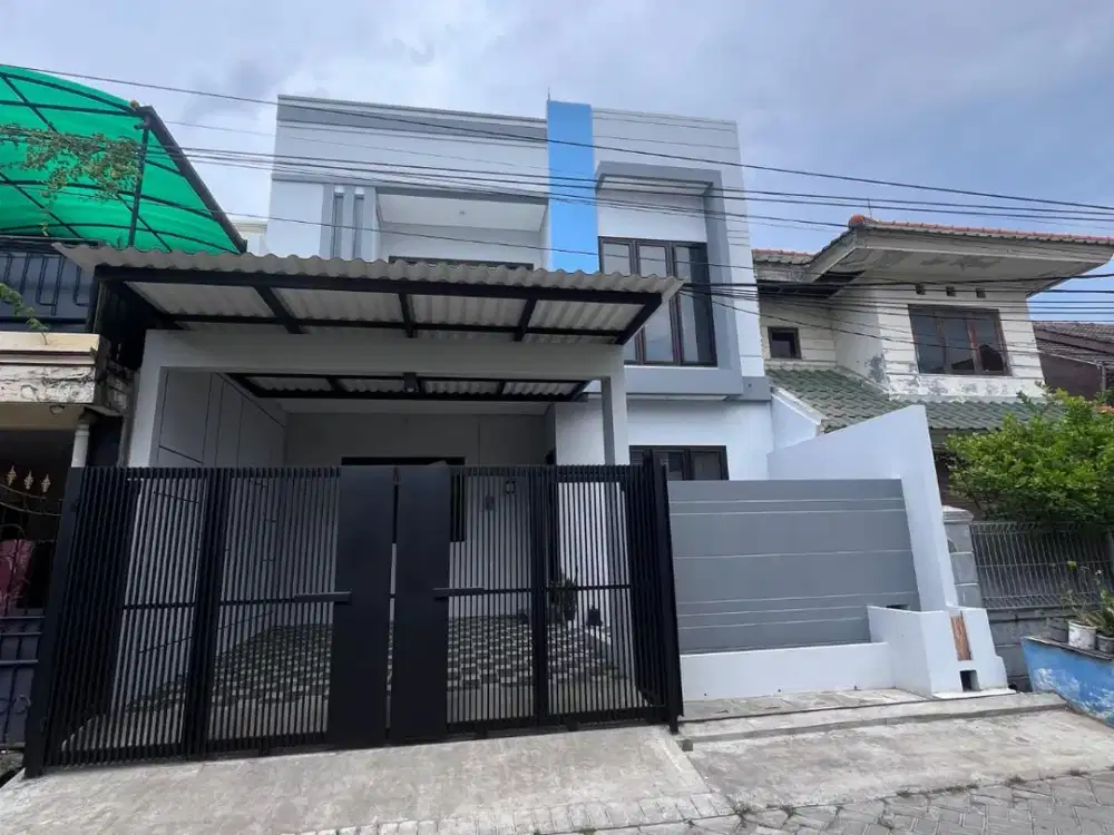 SEWA RUMAH BARU 2 LANTAI DI KEDUNG BARUK PONDOK NIRWANA SEMI FURNISH SIAP HUNI