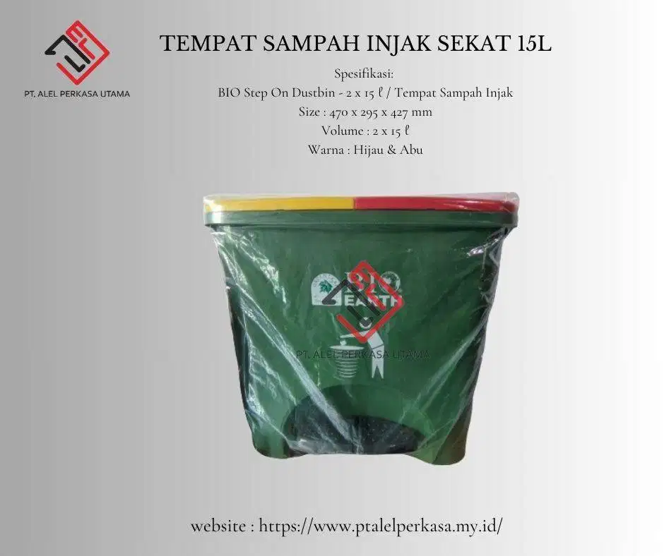 Tempat Sampah Injak Sekat 15 Liter