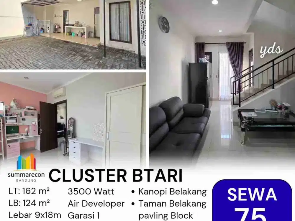 Sewa Rumah Cluster Btari Summarecon Bandung