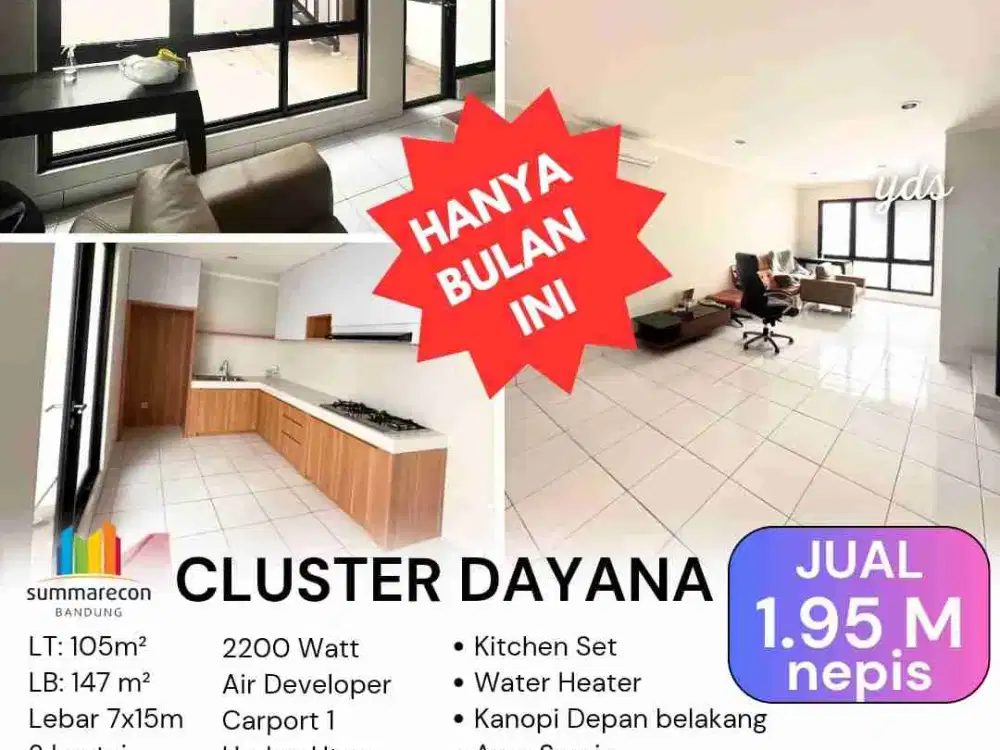Jual Rumah Cluster Dayana Summarecon Bandung
