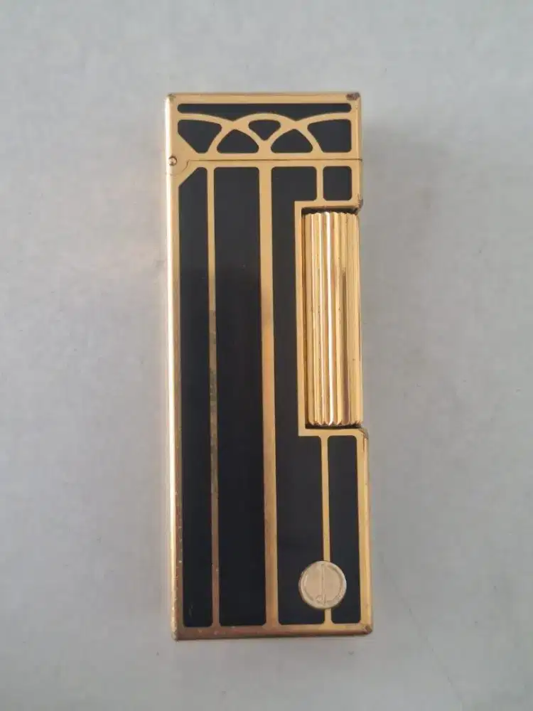 Dunhill Gas Lighter Rollagas Black Gold Original Korek Api Kolektor