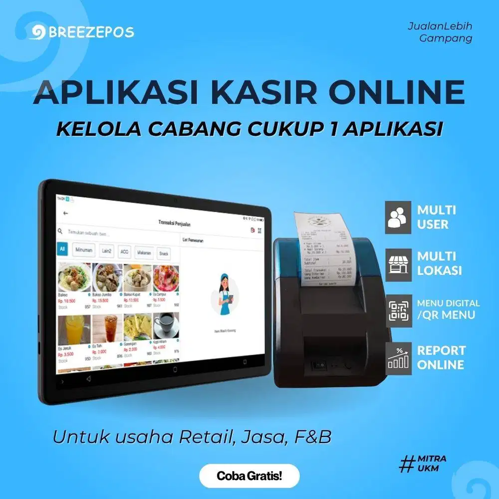 APLIKASI KASIR MESIN KASIR ONLINE – 1 APLIKASI KELOLA CABANG!