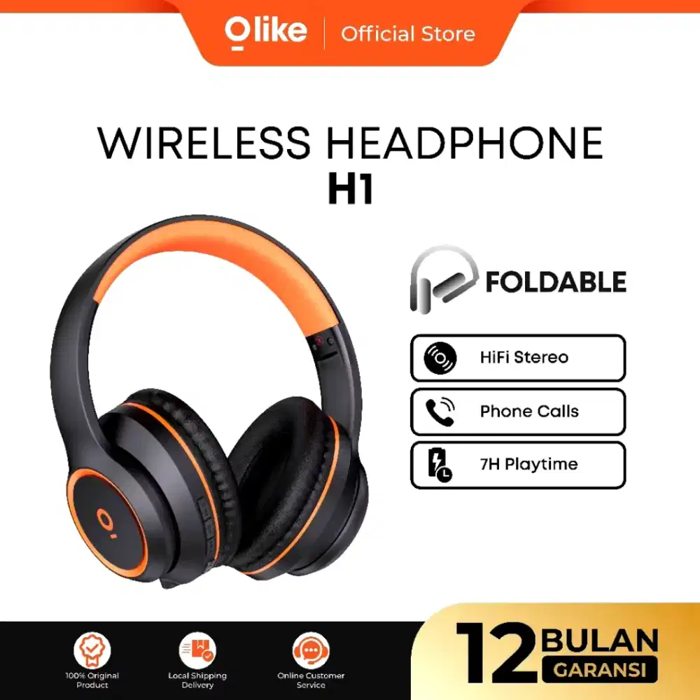 OLIKE HEADPHONE BLUETOOTH MIC HANDSFREE HEADSET EARPHONE WIRELESS H1