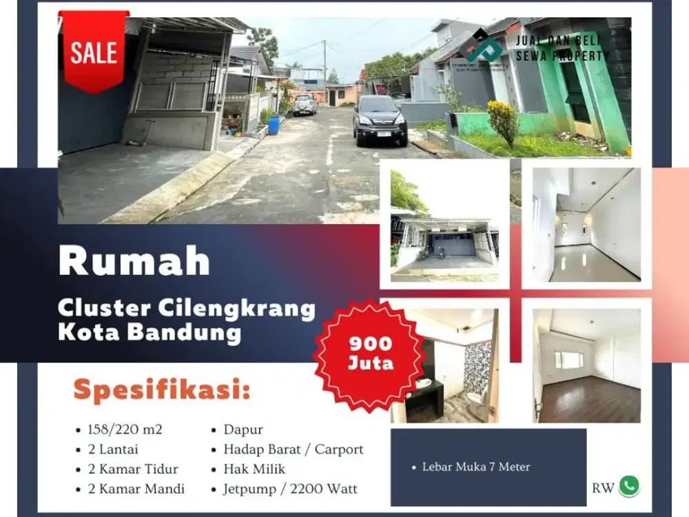 Rumah 2 lantai siap huni di Cluster Cilengkrang Cibiru Kota Bandung