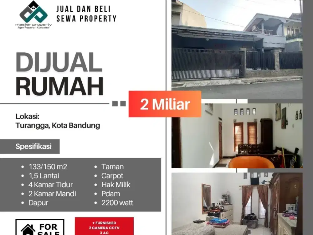 Dijual rumah kokoh super strategis di area Turangga Lengkong Kota Bandung