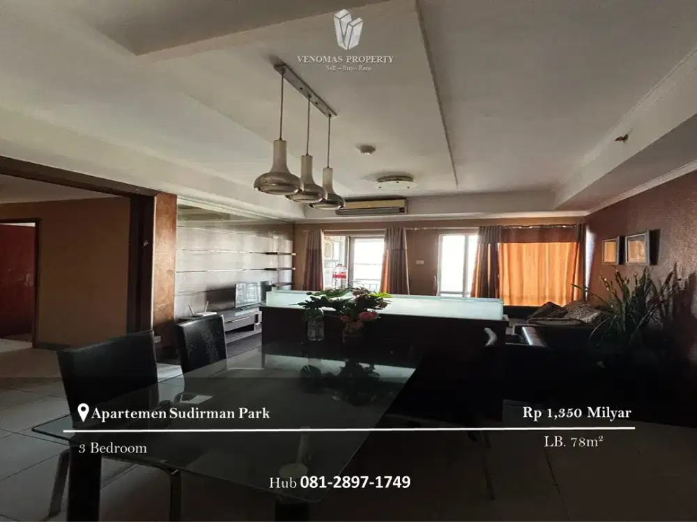 Dijual Apartement Sudirman Park 3BR Full Furnished View Sudirman