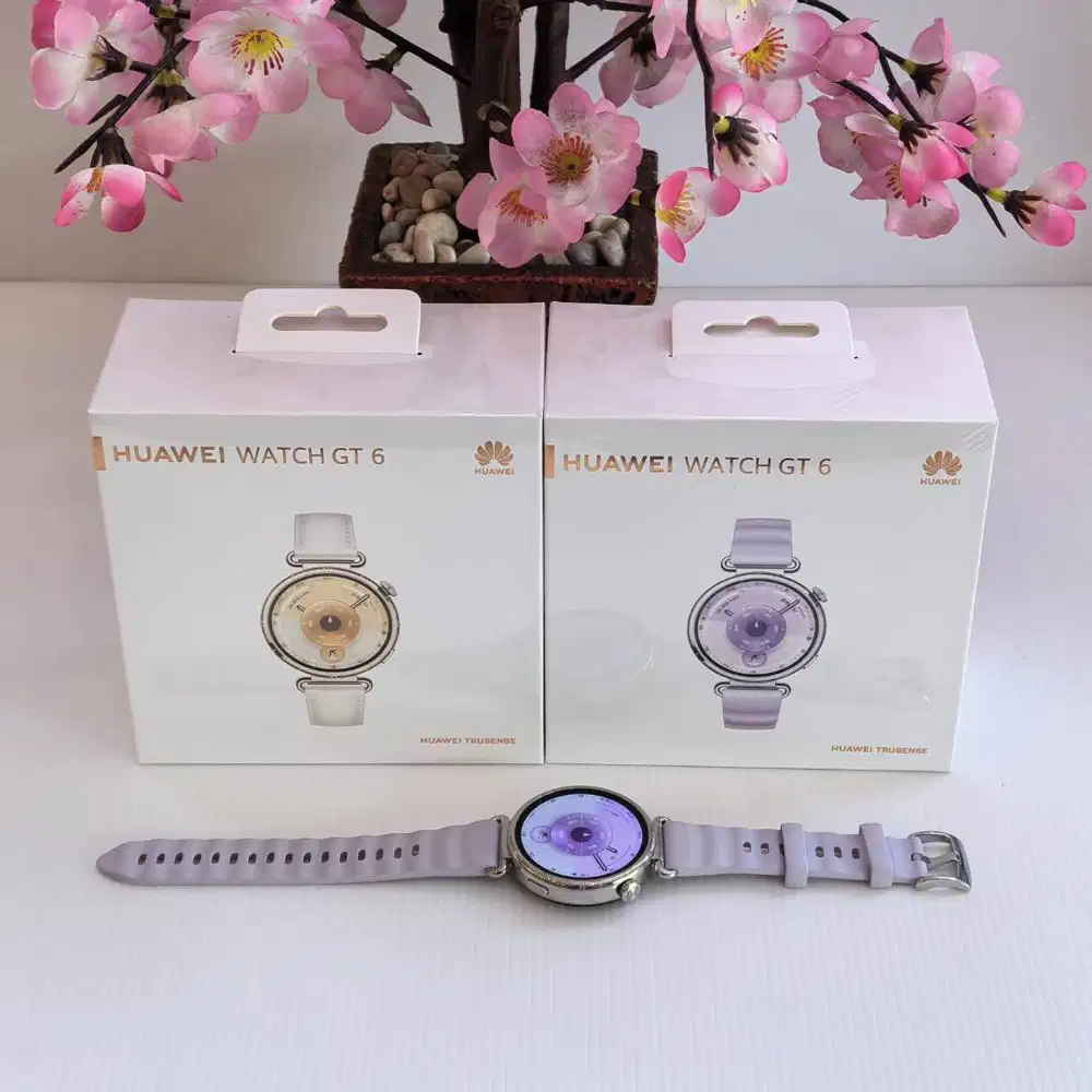 HUAWEI GT 6 41MM PURPLE DAN WHITE , FREE TWS
