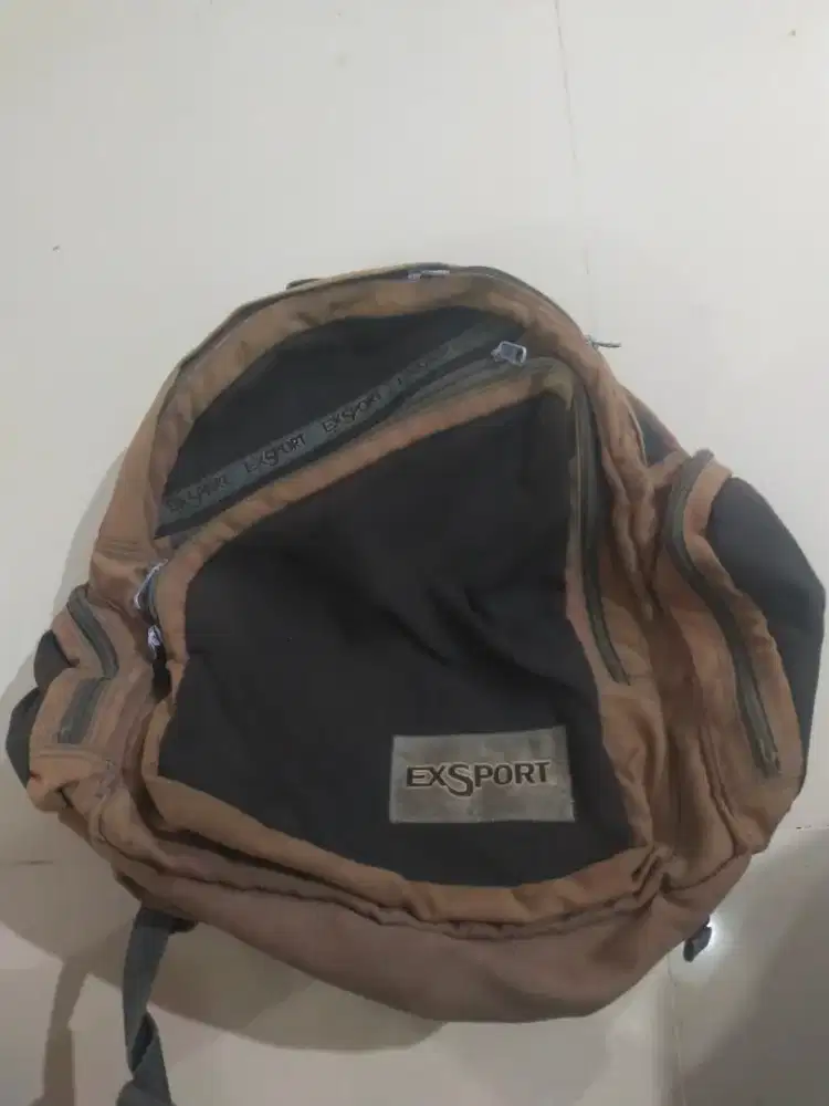 Tas ransel merek eksport warna grey