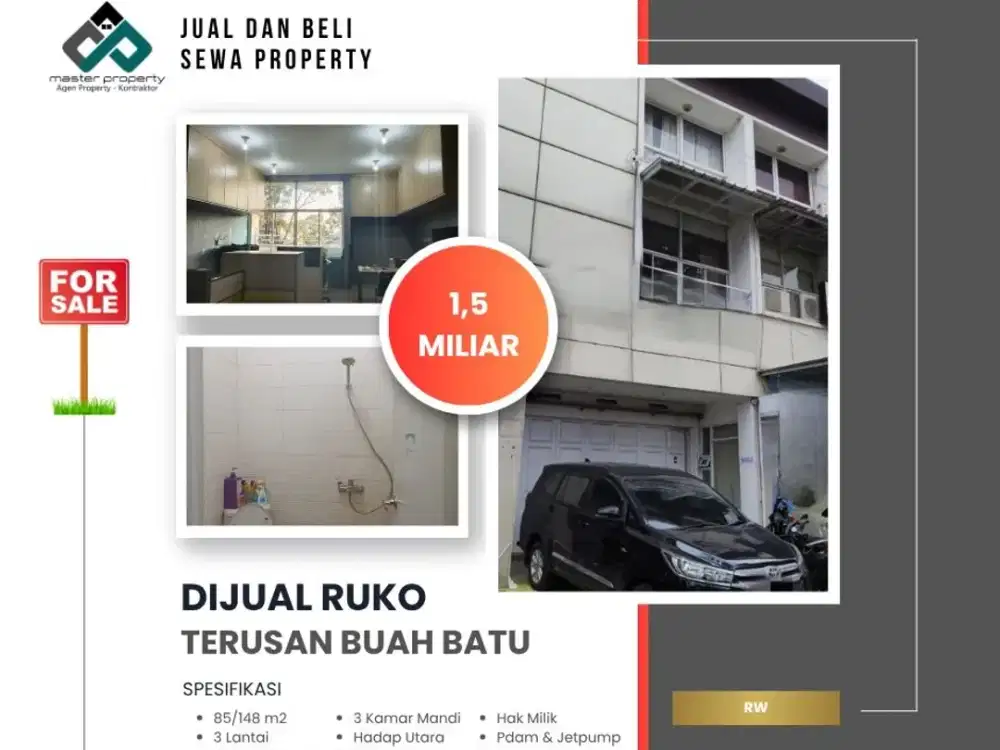 Dijual cepat ruko strategis di Jl. Terusan Buahbatu Kujangsari Bandung Kidul