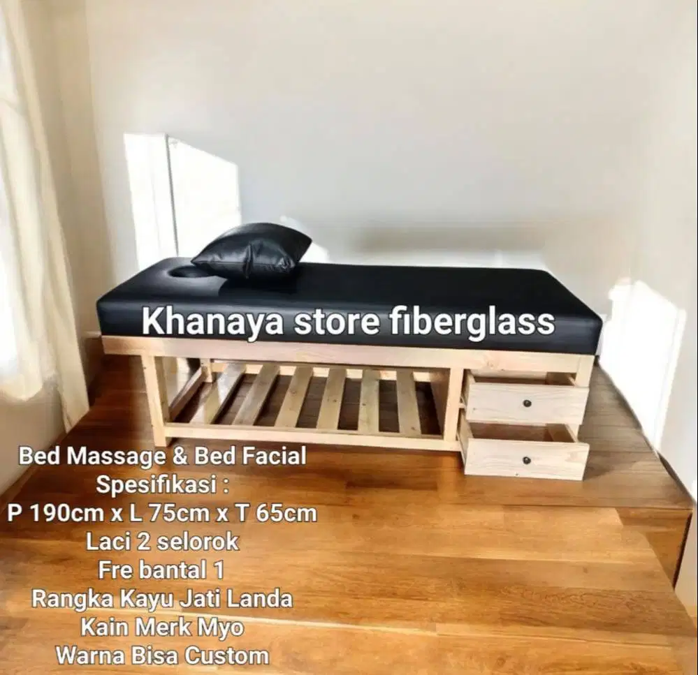 BED Massage castem/Facial bed matras/Ranjang terapis kayu jati baru