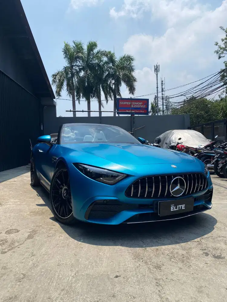 2023 Mercedes Benz SL43 AMG Convertible Hyper Blue Metallic PPF Matte
