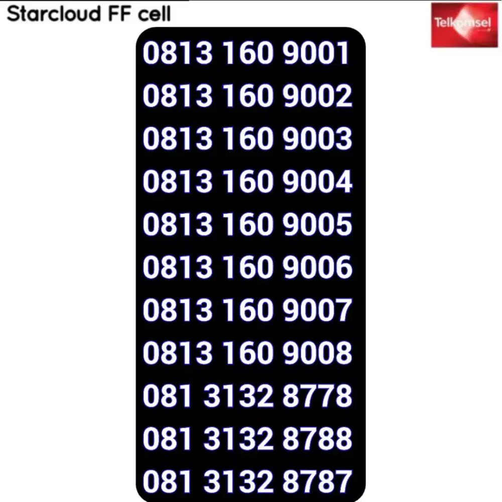 Perdana Nomor Cantik Telkomsel Simpati 11 Digit 160 9001