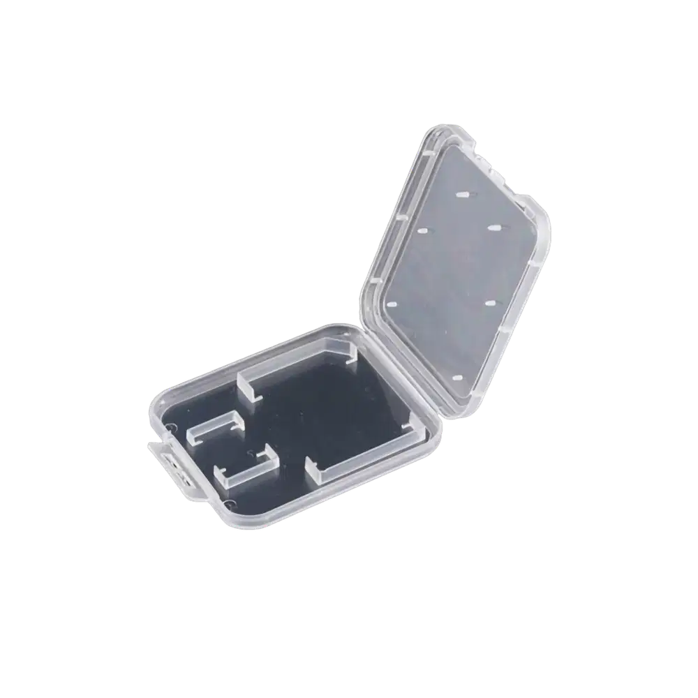 Case Penyimpanan Kartu Memori 2 Slot SDXC SDHC Micro SD Transparent