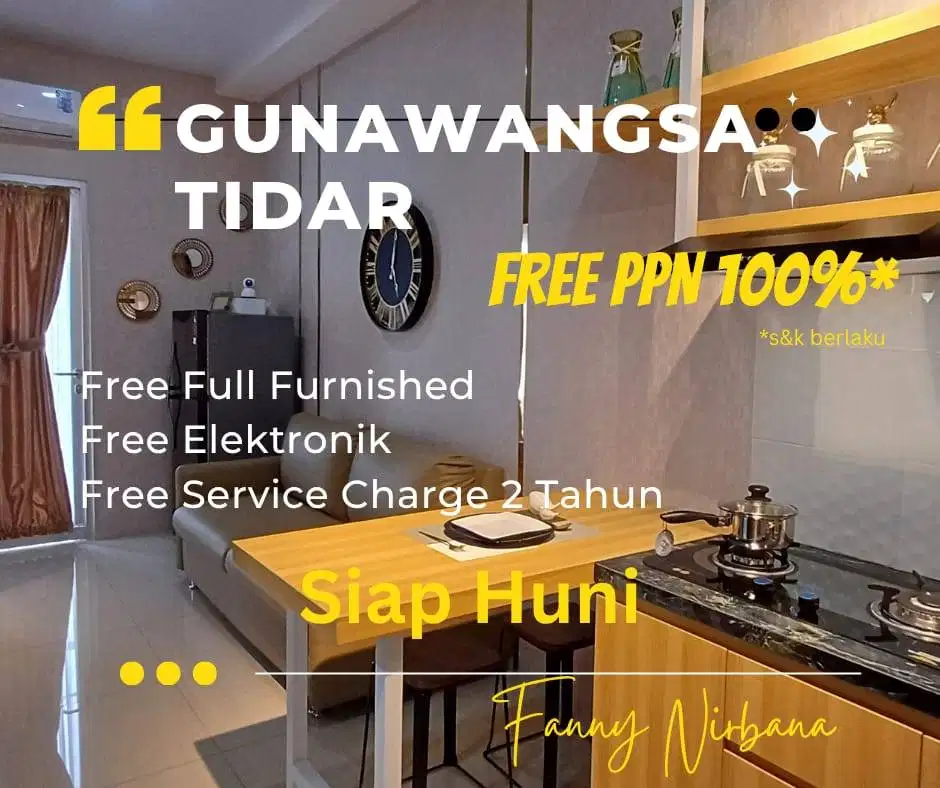 Gunawangsa Tidar Unit Baru Full Furnished Free Service Charge 2 Tahun
