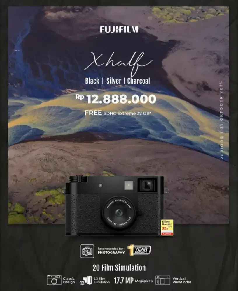 Kredit kamera fujifilm x half cuma pakai ktp