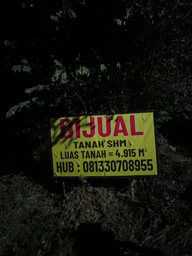 tanah dijual luas 4.915 m2 0 jalan