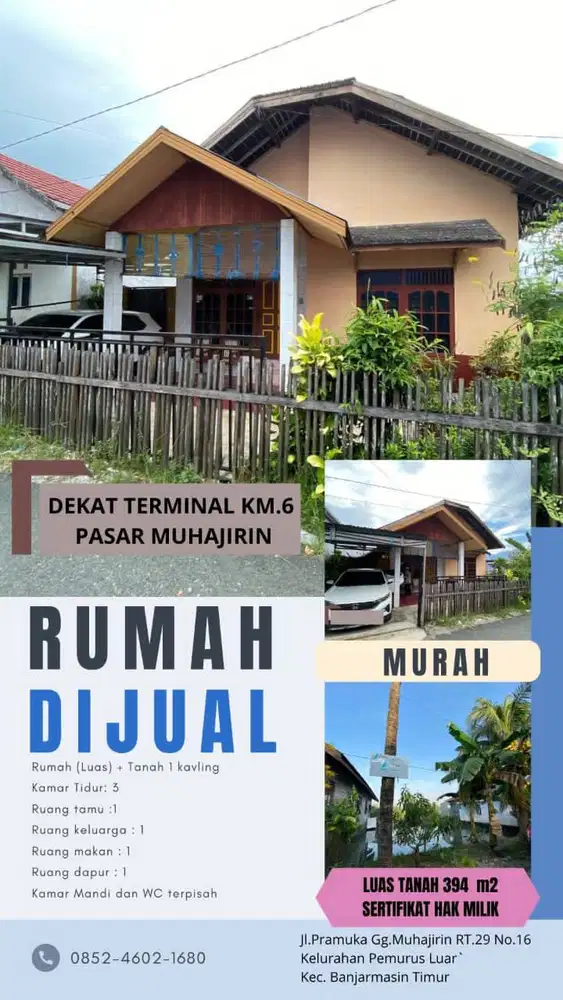 Rumah dekat terminal Pal 6 Banjarmasin