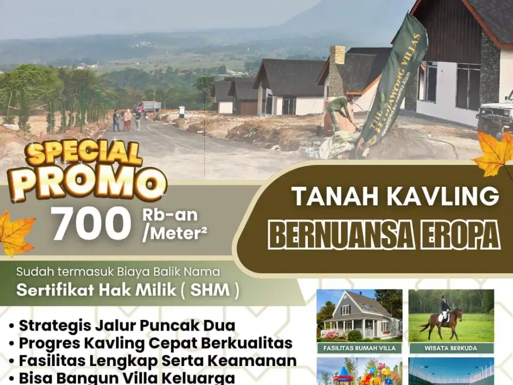 Tanah Kavling PREMIUM Nuansa EROPA Promo DISKON 10 JUTA Surat SHM