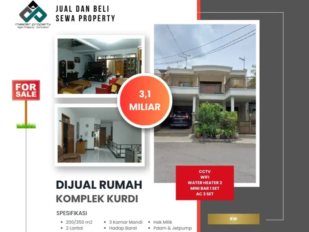Rumah kokoh terawat 2 lantai di Perumahan Kurdi, Karasak Astana Anyar Bandung
