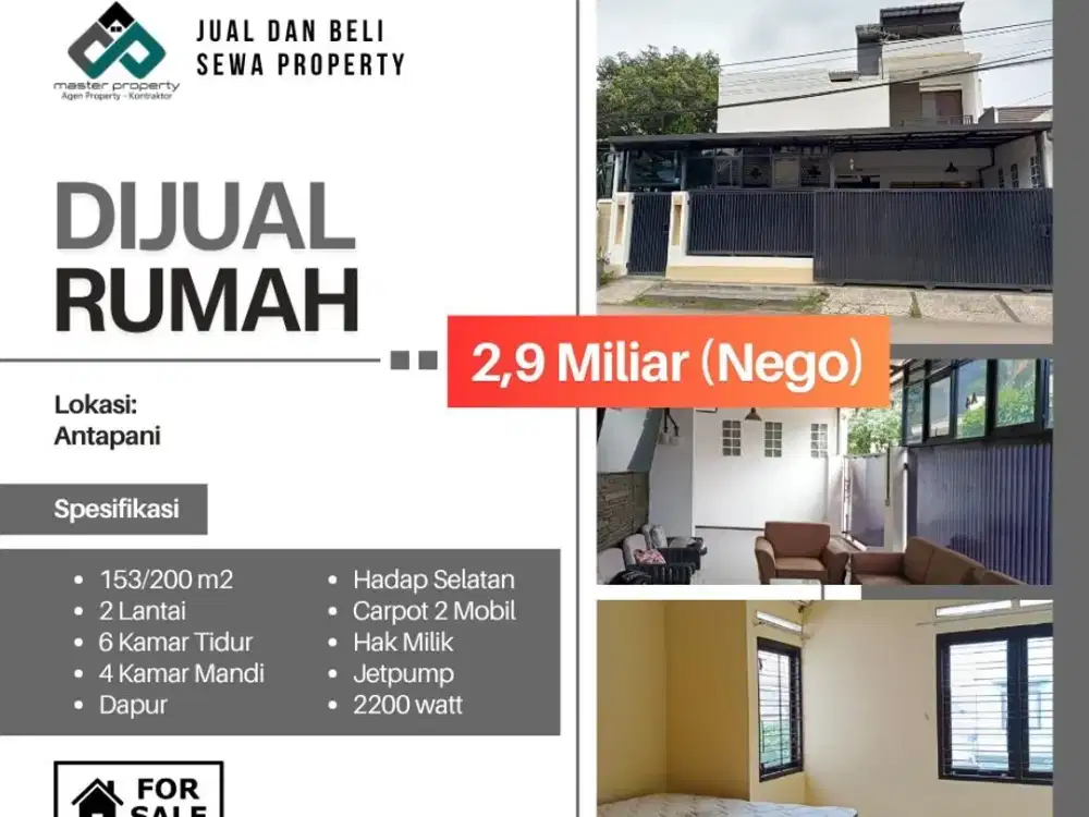 Rumah kokoh 2 lantai super strategis di Komplek Antapani Kota Bandung