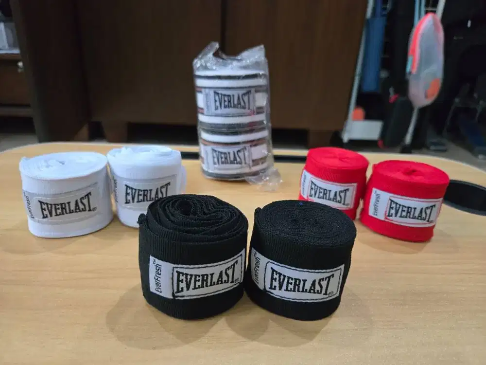 Hand Wrap Everlast Original — Ada Warna Putih, Merah, Hitam, & Motif G