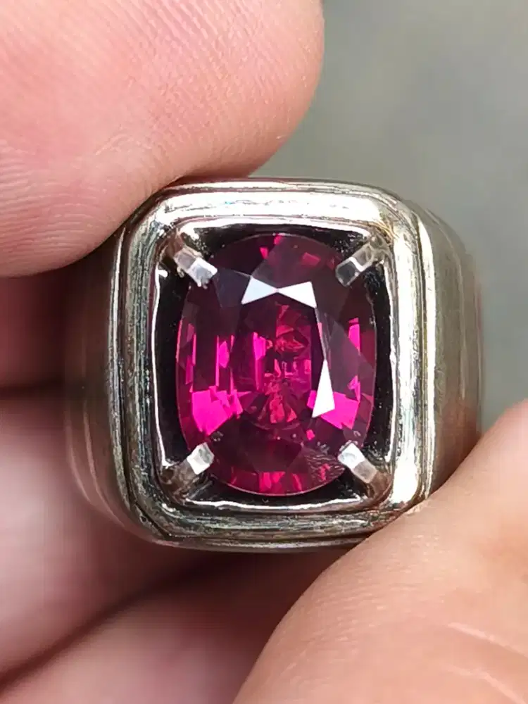 Batu Garnet rhodolite Srilanka 5.40 carat ring perak memo SKY LAB
