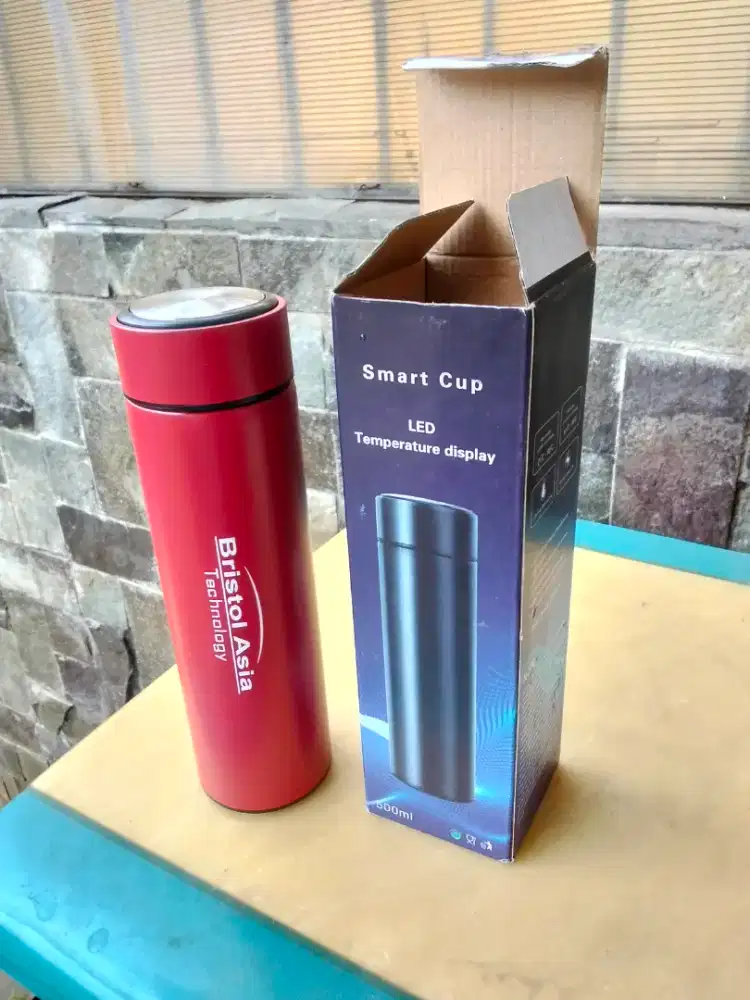 Tumbler merah 500 ml temperatur LED nego