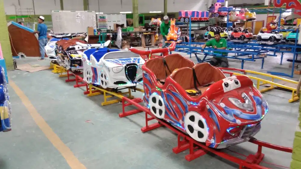 odong kereta lantai minicoaster rel naik turun 4 gerbong PROMO