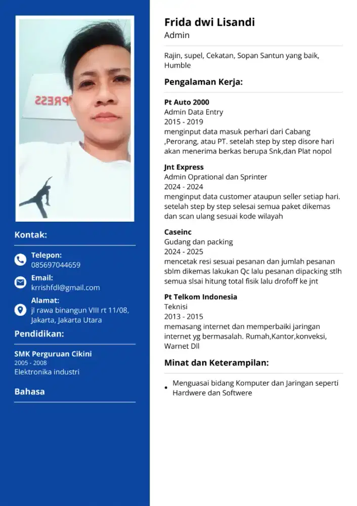 Cari pekerjaan posisi Admin