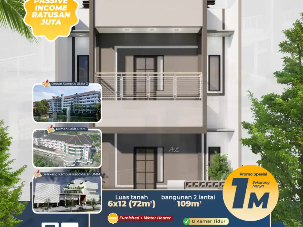 RUMAH KOS STRATEGIS DEPAN KAMPUS UMM DAN DEKAT UB