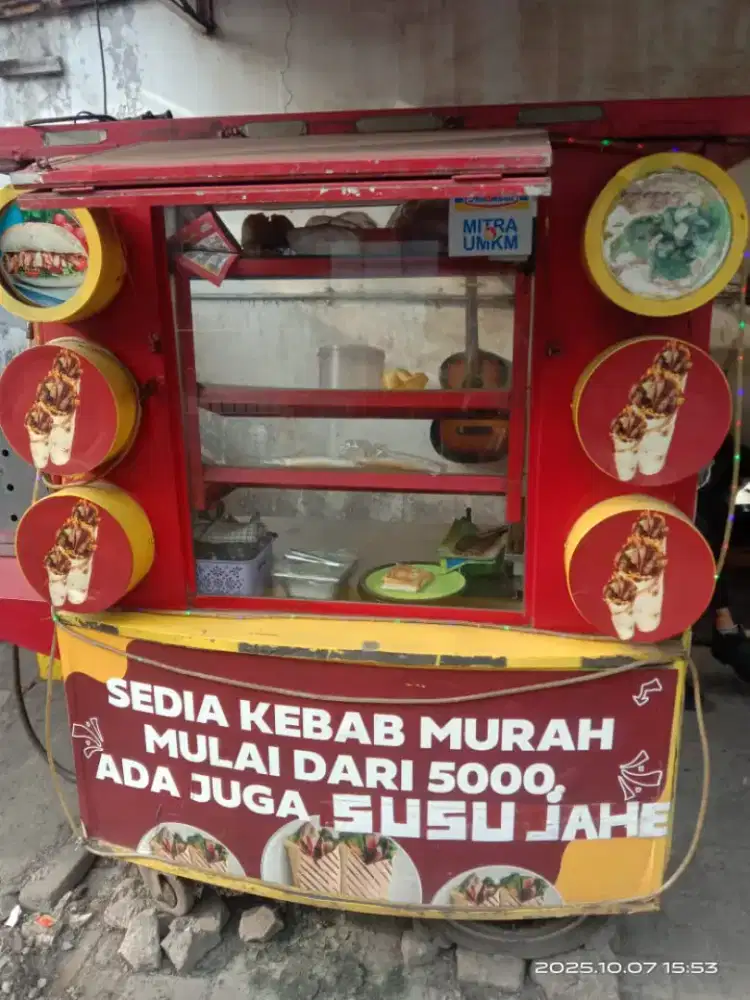 Di jual gerobak kebab masih komplit siap jualan