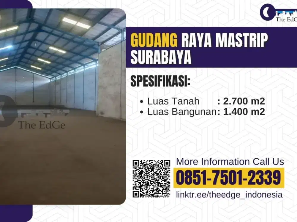Disewakan Gudang Karang Paling Mastrip Warugunung Surabaya - The EdGe