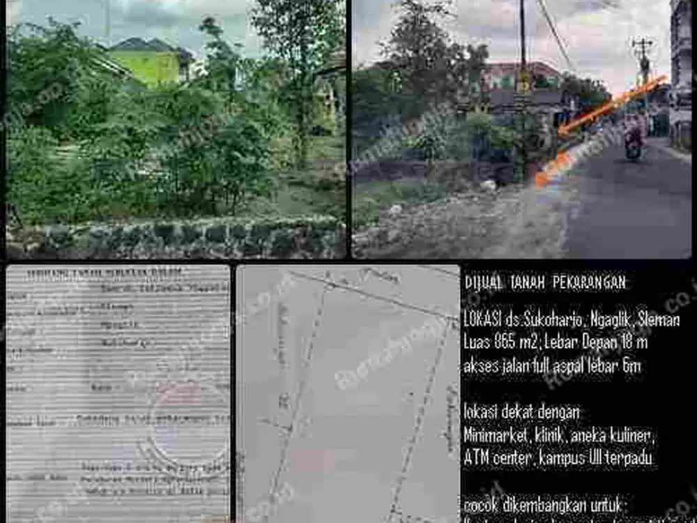 tanah pinggir jalan besi sangat strategis cocok hunian dekat UII kaliurang