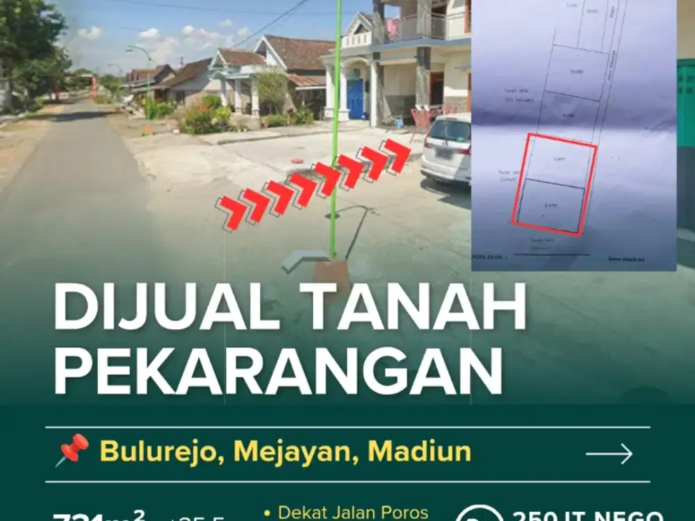 Tanah pekarangan di dekat jalan poros Bulurejo