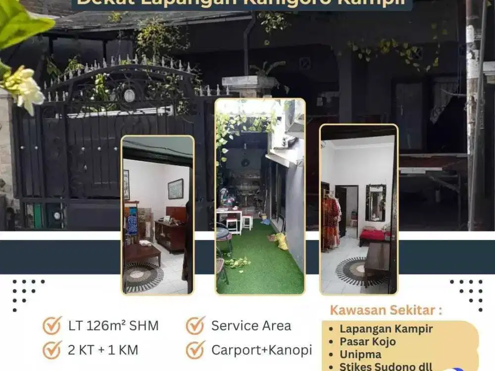 Rumah Strategis Pinggir Lapangan Kampir Kanigoro Kota Madiun